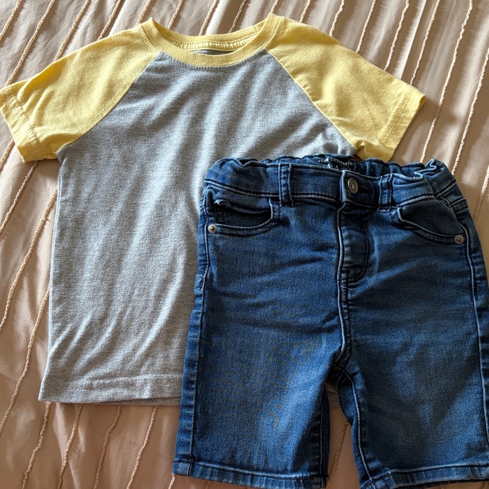 Boys Yellow & Gray Raglan Kids Tee
